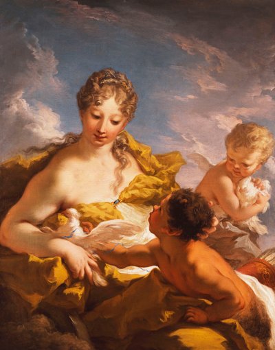ヴィーナス、キューピッドと牧神、1708-13 作： Giovanni Antonio Pellegrini