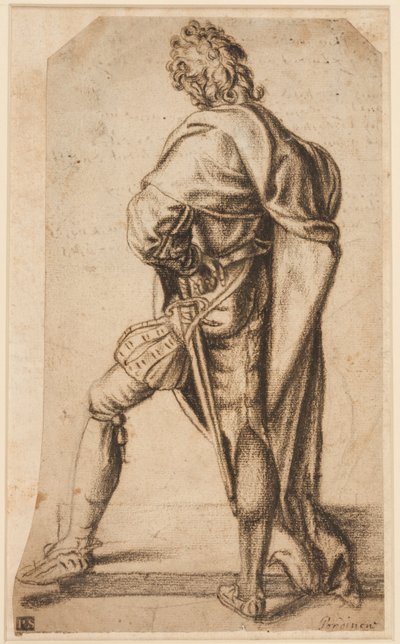 後ろから見た立っている男性 作： Giovanni Antonio Pordenone
