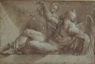 時間のアレゴリー（ドローイング 作： Giovanni Antonio Pordenone