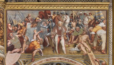 中央通路、第1南スパン、十字架に釘付けされたキリスト、ポルデノーネの 作： Giovanni Antonio Pordenone