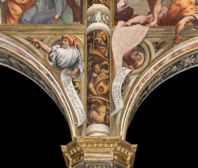 中央身廊、第1・第2スパン南側のプルーム、ILポルデノーネ、預言者のいる胸像 作： Giovanni Antonio Pordenone
