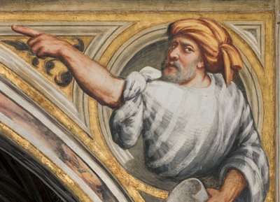 中央身廊、第2スパン南側のプルーム、IL Pordenone 1520年、預言者付き胸像 作： Giovanni Antonio Pordenone