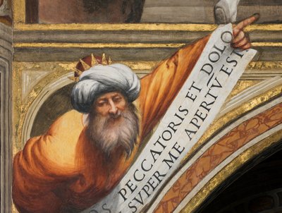 中央身廊、南側第3スパンのプルーム、IL Pordenone 1520年、預言者付き胸像 作： Giovanni Antonio Pordenone