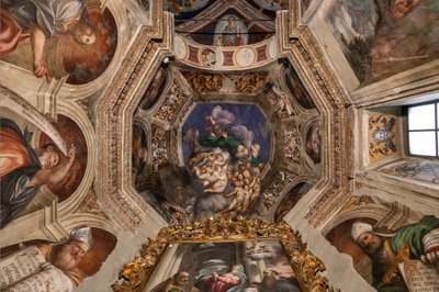 天使の中の創造主としての神、1529年頃 作： Giovanni Antonio Pordenone