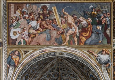 十字架の下に倒れるイエス 作： Giovanni Antonio Pordenone