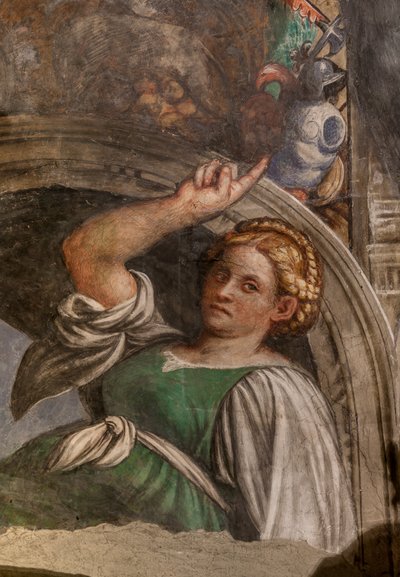 シビルを表すルネット、1529年頃のフレスコ画）（3601435の詳細） 作： Giovanni Antonio Pordenone