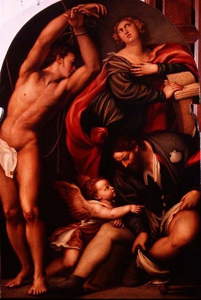 聖カタリナ、聖セバスチャン、聖ロク 作： Giovanni Antonio Pordenone