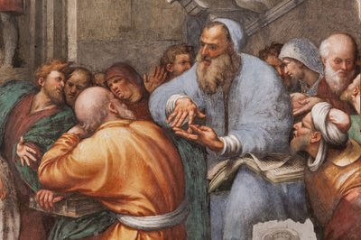 哲学者との聖カタリナの論争、1530-32（フレスコ画）（3601450の詳細） 作： Giovanni Antonio Pordenone