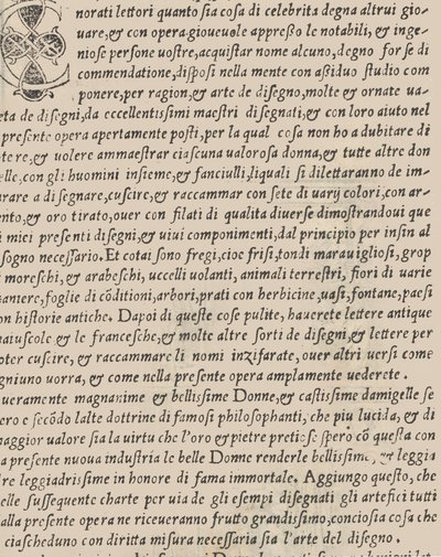 recammi の例、タイトル ページの裏面、1530。 作： Giovanni Antonio Tagliente