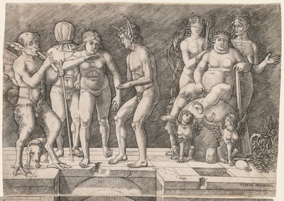 無知な人類の堕落の寓話: Virtus Combusta 作： Giovanni Antonio da Brescia