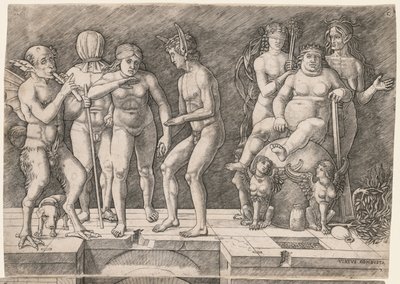 無知な人類の堕落の寓話：Virtus Combusta、c。 1500-1505。 作： Giovanni Antonio da Brescia