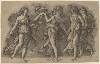4 つの踊るミューズ 作： Giovanni Antonio da Brescia, after Andrea Mantegna