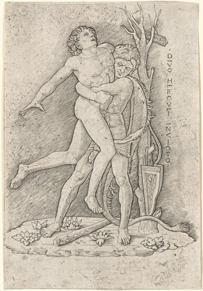 ヘラクレスとアンタイオス 作： Giovanni Antonio da Brescia, after Andrea Mantegna