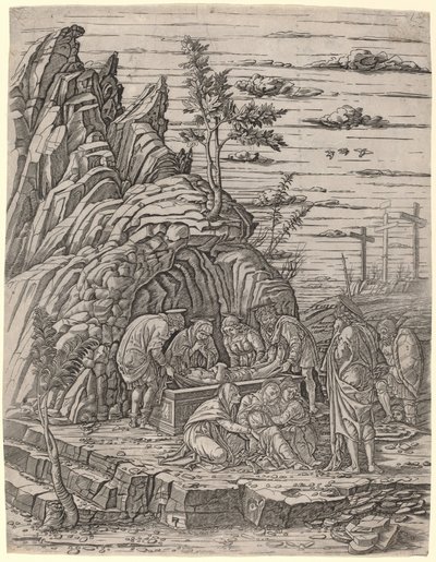 三鳥の埋葬 作： Giovanni Antonio da Brescia, after Andrea Mantegna