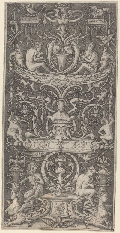 「ヴィクトリア・オーガスタ」と刻まれた装飾パネル 作： Giovanni Antonio da Brescia after Nicoletto