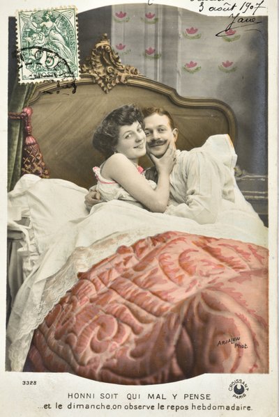 ポストカード：Honni soit qui mal pense y/Sunday rest weekly - date 1907 作： Phillipe de Marlier