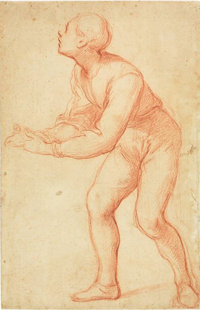 両腕を広げて立っている若い男 作： Giovanni Balducci