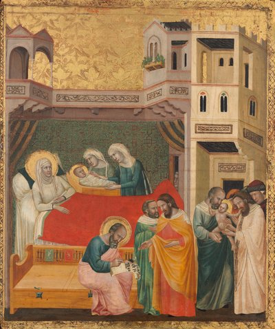洗礼者聖ヨハネの誕生、命名、および割礼、c。 1335年。 作： Giovanni Baronzio