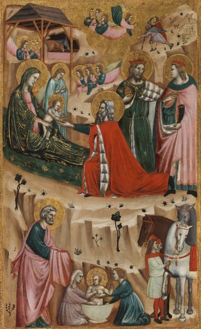 キリスト降誕と賢者の崇拝、1325-50 作： Giovanni Baronzio da Rimini