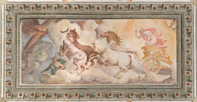 アポロが運転する太陽の戦車、アポロロッジア、1560年頃（フレスコ画） 作： Giovanni Battista and Cambiaso Luca Castello