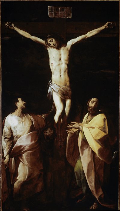 聖ヤコブ、聖フィリッポ、聖フランシスコのいる磔刑（油彩・キャンバス 作： Giovanni Battista  Crespi