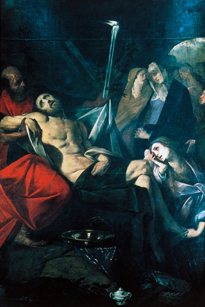 墓場でのキリストの埋葬 作： Giovanni Battista  Crespi