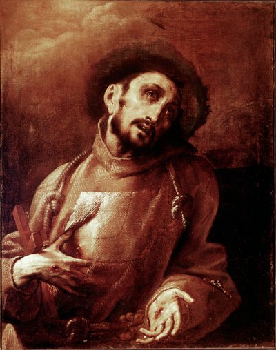 恍惚の表情を浮かべるアッシジの聖フランソワ 画：Giovan (Giovanni) Battista Crespi dit Il Cerano (ca. 1575-1632) Dim. 93,5x74 cm Milan, Pinacoteca di Brera 作： Giovanni Battista  Crespi