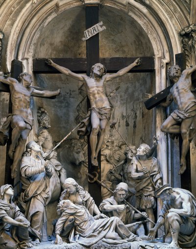 情熱、Giovanni Battista Barberini (約 1625-1691) による彫刻のグループ、1339-1345、聖アウグスティヌス教会、クレモナ、イタリア 作： Giovanni Battista Barberini