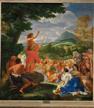 バプテスマの聖ヨハネの説教... 作： Giovanni Battista (1639-1709) Gaulli