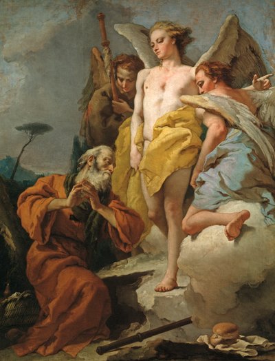 アブラハムと三人の天使、1770年頃（キャンバスに油彩） 作： Giovanni Battista Tiepolo