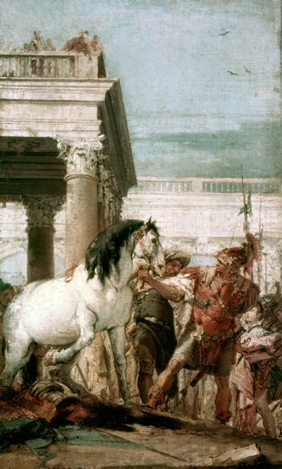 アレキサンダー大王と彼の馬ブセファラ 作： Giovanni Battista (1696 1770) Tiepolo