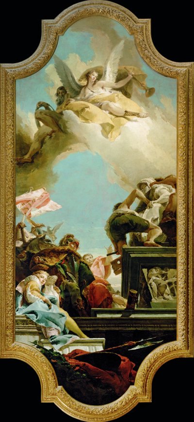 皇帝像の建立（キャンバスに描かれた絵） 作： Giovanni Battista (1696-1770) Tiepolo