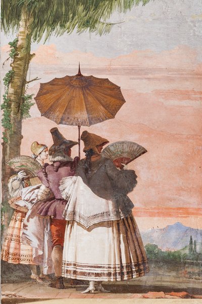 宿泊施設、偽ゴシック建築の部屋「夏の散歩」 作： Giovanni Battista Tiepolo