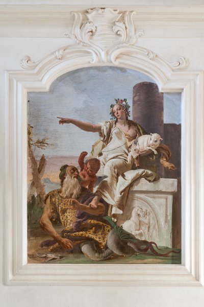 欺瞞を見送る無垢 作： Giovanni Battista Tiepolo