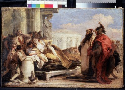 ディドの死（ディドの死）。 Giambattista Tiepolo (1696-1770) による絵画。 キャンバスに油彩、40 x 63 cm 作： Giovanni Battista Tiepolo
