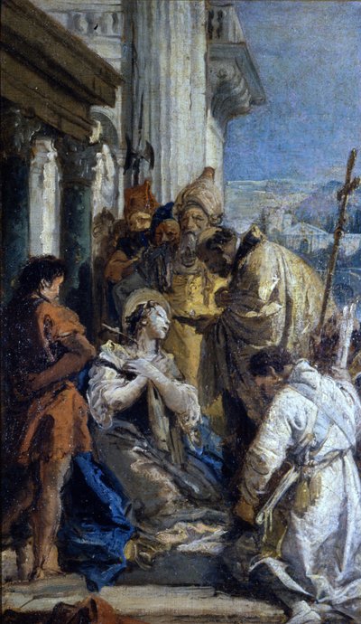 ジョバンバティスタ・ティエポロ：聖ルチアの交わりキャッスルミュージアム。ミラノ 作： Giovanni Battista Tiepolo