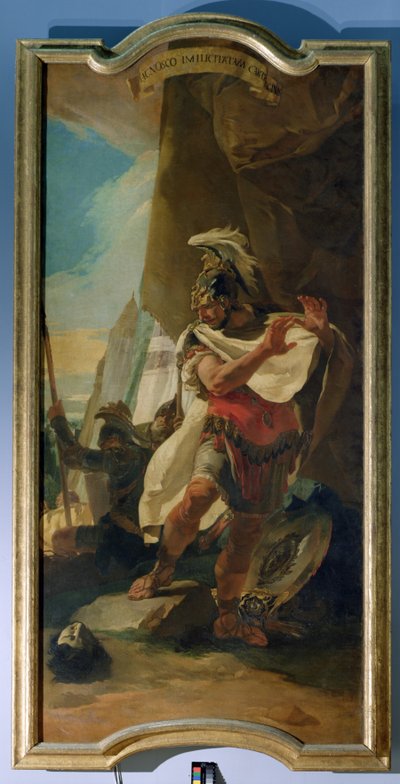 弟ハスドルバルの首を持つハンニバル 作： Giovanni Battista Tiepolo