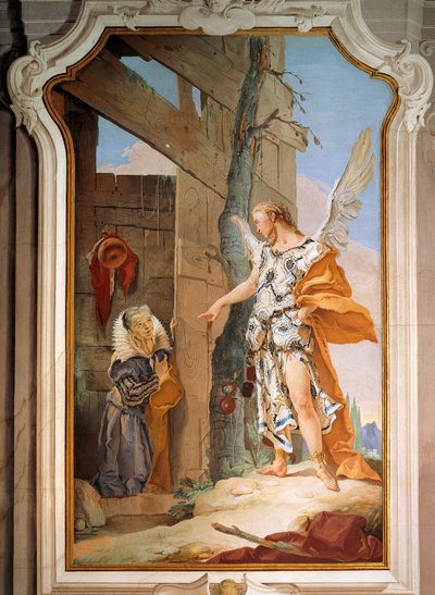 サラと天使 作： Giovanni Battista Tiepolo