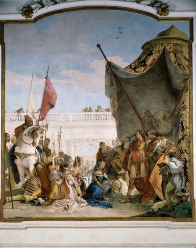 ダリウス3世コドマン家（「Glories of Scipio Africanus and Alexander the Great」より）。 作： Giovanni Battista Tiepolo