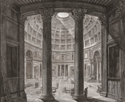 パンテオン、ローマ、イタリアの内部。 ピラネージ。 作： Giovanni Battista (after) Piranesi