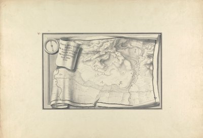1750年に現存する古代の建物の痕跡を持つサルディスの遺跡の平面図 作： Giovanni Battista Borra