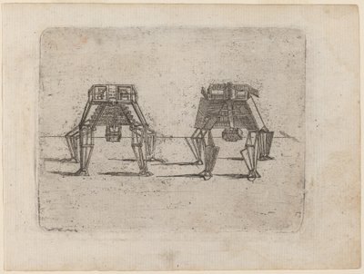 地面に手を置いた 2 つの立方体 作： Giovanni Battista Bracelli