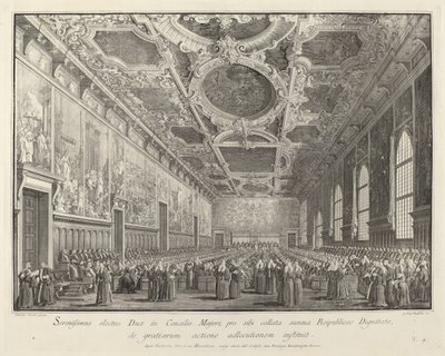 総督は、サラ デル コンシーリオ マッジョーレで感謝を返します, 17631766. 作： Giovanni Battista Brostoloni
