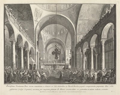 新たに選出されたドージェがサンマルコの人々に贈呈、17631766。 作： Giovanni Battista Brostoloni