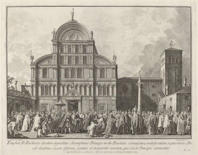 イースターの日、17631766 のサン ザッカリアへの総督の訪問。 作： Giovanni Battista Brostoloni