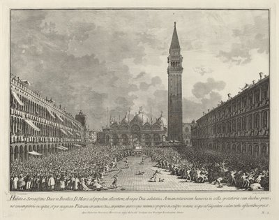 サン・マルコ広場を巡る総督 作： Giovanni Battista Brustolon after Canaletto