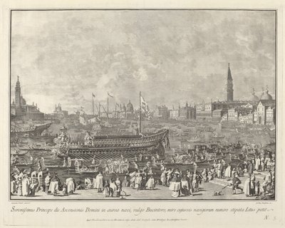 昇天日にポルト・ディ・リドに向けて出発するブチントロの総督 作： Giovanni Battista Brustolon after Canaletto