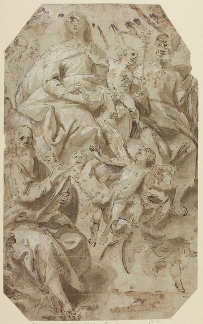 聖母子と聖人たち 作： Giovanni Battista Carlone