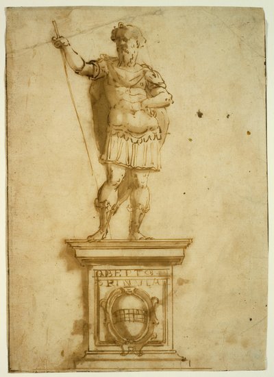 台座に立つ武士の像 作： Giovanni Battista Castello
