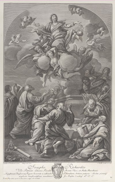 使徒に囲まれた墓から立ち上がる聖母の被昇天、1778年。 作： Giovanni Battista Cecchi